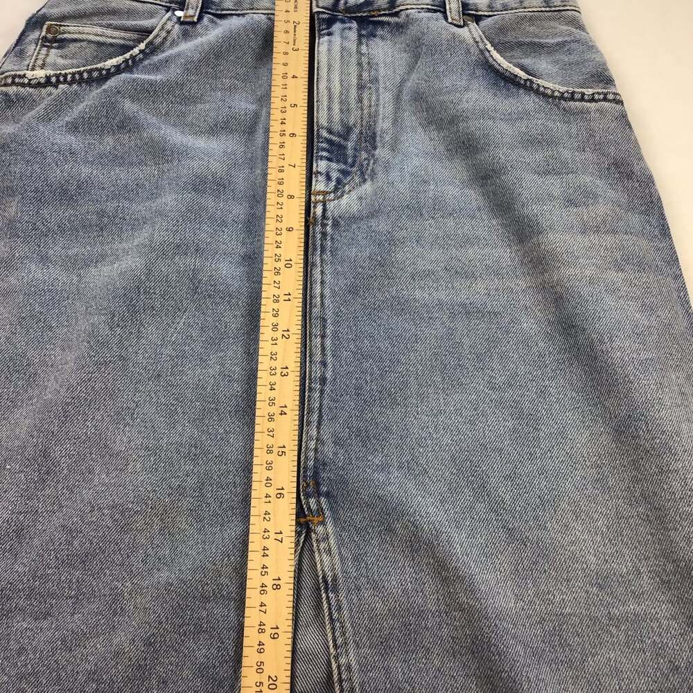Anthropologie Pilcro Madi Front Slit Raw Hem Denim Maxi Skirt Size 10 - Picture 6 of 9
